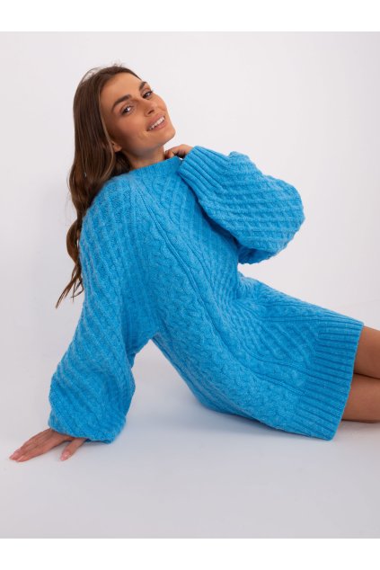 Dámsky sveter farba Modrá kód AT-SW-2367-2.64P (Farba Modrá, Veľkosť ONE SIZE)