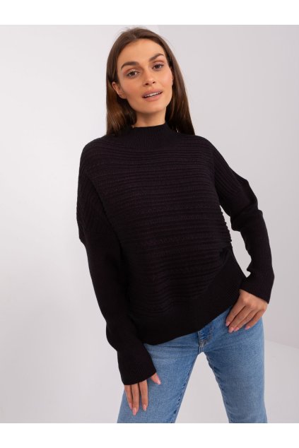 Dámsky sveter farba Čierna kód AT-SW-2368.36X (Farba Čierna, Veľkosť ONE SIZE)