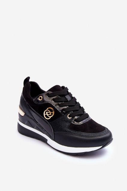 Dámske čierne tenisky na platforme z eko semišu kód obuvi TE- CCC -01-21PB35-4001 BLACK-GOLD : Naše topky dnes