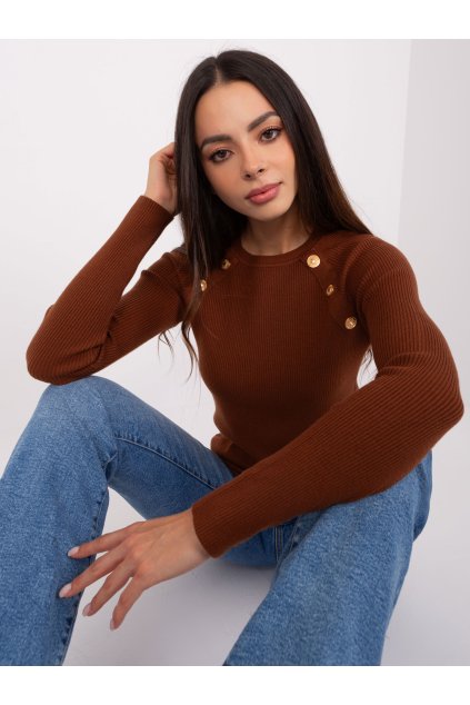 Dámske Sveter farba Tmavo-hnedá kód PM-SW-PM9750.08P