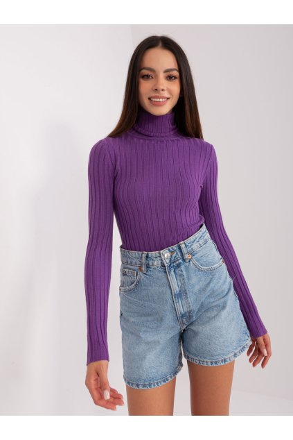 Dámsky sveter farba Tmavo-fialová kód PM-SW-1087.09