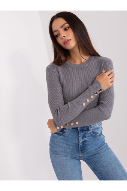 Dámsky sveter farba Tmavo-sivá kód PM-SW-PM685.39P