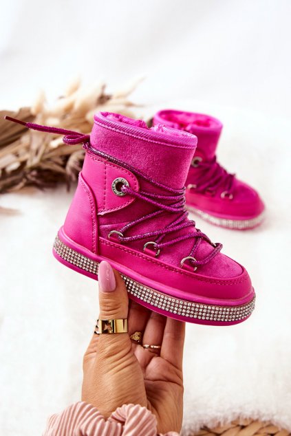Detské členkové topánky farba ružová kód obuvi 1620-1L/2L/3L PLUM