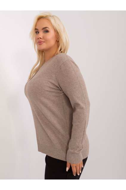 Dámsky sveter farba Tmavo-béžová kód PM-SW-PM-3897.06P