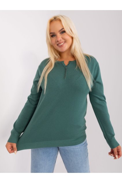 Dámsky sveter farba Tmavo-zelená kód PM-SW-PM-3897.06P