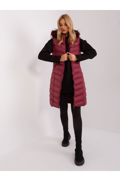Dámska bordová vesty Rue Paris RV-KZ-008.00P, 100% polyester