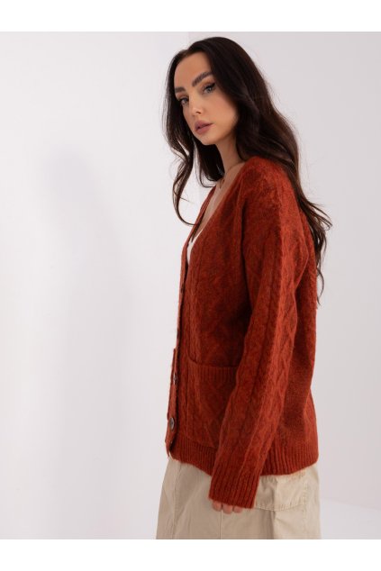 Dámsky sveter farba Tmavo-pomarančová kód AT-SW-2358.31 (Farba Tmavo-pomarančová, Veľkosť ONE SIZE)