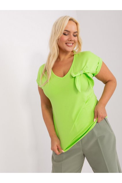 Dámska blúzka plus size limetková-zelená RV-BZ-8958.31P