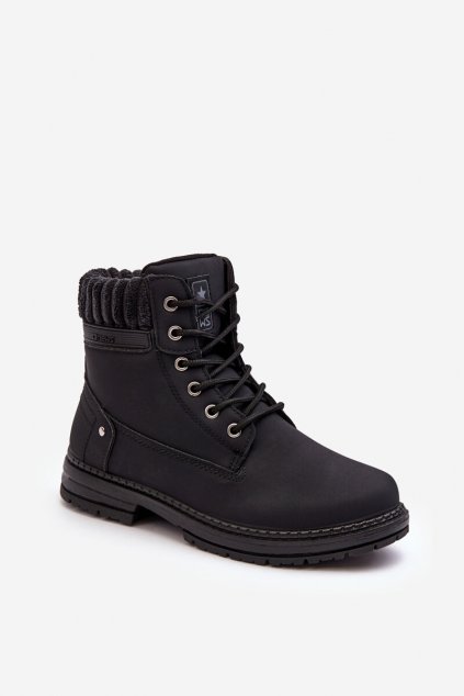 Členkové topánky na podpätku  čierne kód obuvi 23BT26-6510 BLACK