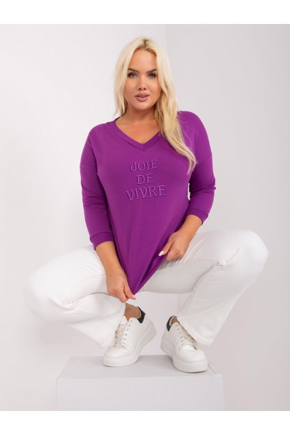 Dámska blúzka plus size tmavo-fialová RV-BZ-9143.87P