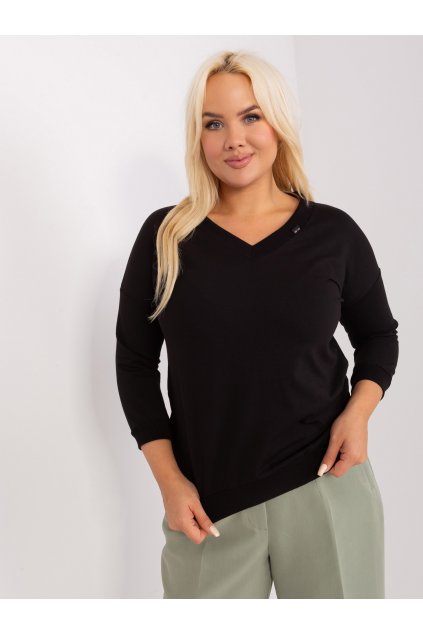 Dámska blúzka plus size čierna RV-BZ-9175.38X