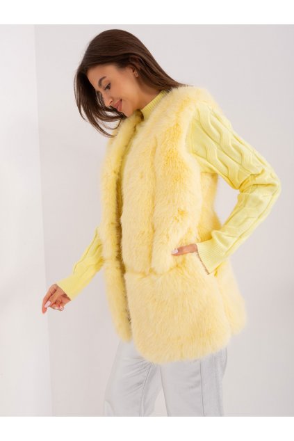 Dámska vesta farba svetlo-žltá Wool fashion italia AT-KZ-2368.00P