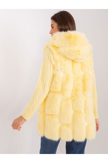 Svetlo-žltá dámska vesta z polyesteru, Wool fashion italia AT-KZ-2379.96P