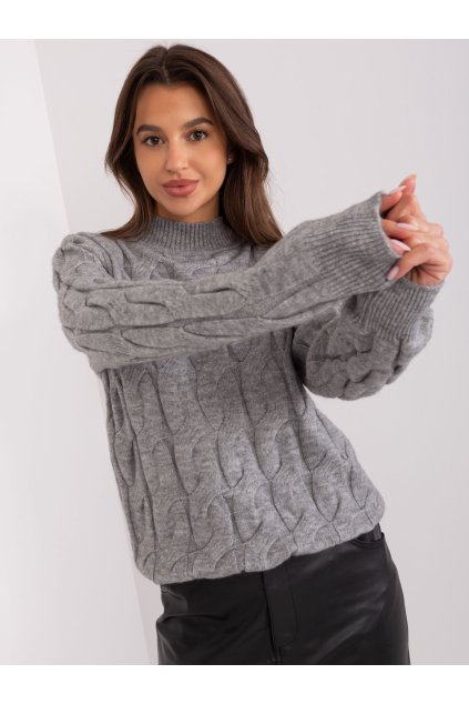 Dámsky sveter farba Tmavo-sivá kód AT-SW-2235.00P (Farba Tmavo-sivá, Veľkosť ONE SIZE)