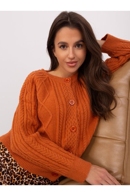 Dámsky sveter farba Tmavo-pomarančová kód AT-SW-2346-2.99P (Farba Tmavo-pomarančová, Veľkosť ONE SIZE)