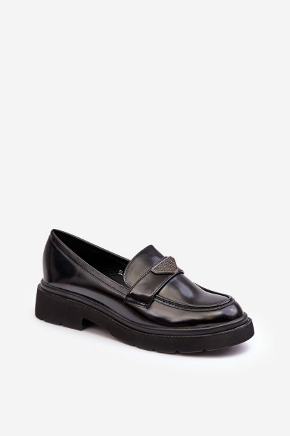 Dámske mokasíny farba čierna kód obuvi A709 BLACK