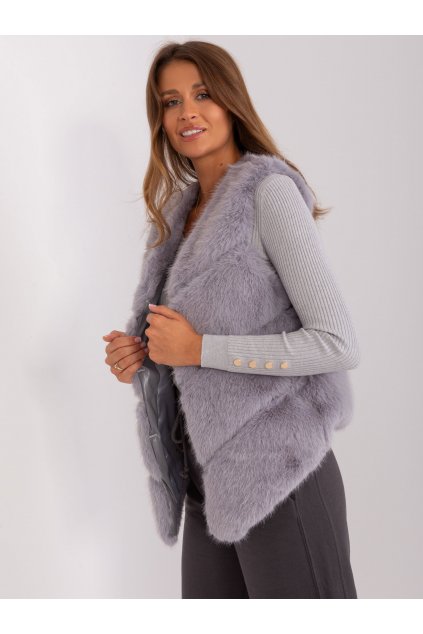 Dámska vesta farba sivá Wool fashion italia AT-KZ-2349.00P