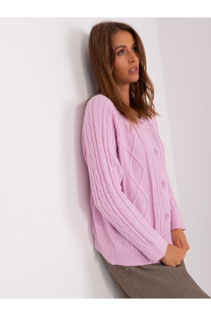 Dámsky sveter farba Ľaliová kód AT-SW-2346-2.99P (Farba Ľaliová, Veľkosť ONE SIZE)