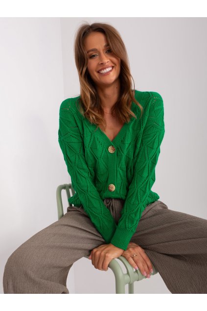 Dámsky sveter farba Zelená kód BA-SW-8035-1.92P (Farba Zelená, Veľkosť ONE SIZE)
