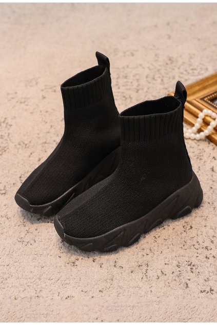 Detské tenisky  čierne kód obuvi 818-2B/3B BLACK