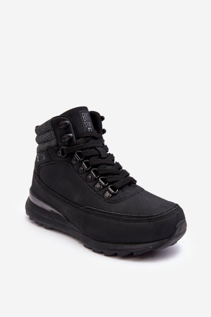 Členkové topánky na podpätku  čierne kód obuvi MM274677 CZARNY