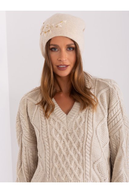 Dámske Čiapka farba Béžová kód AT-CZ-2329.79 (Farba Béžová, Veľkosť ONE SIZE)