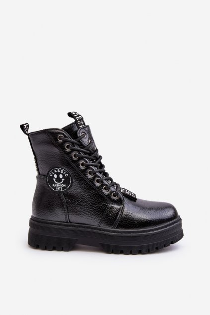 Detské členkové topánky  čierne kód obuvi 22DZ23-5257 BLACK