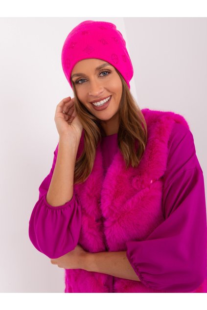 Dámske Čiapka farba Tmavo-ružová kód AT-CZ-2325.96 (Farba Tmavo-ružová, Veľkosť ONE SIZE)