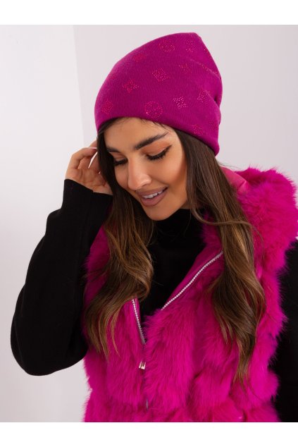 Dámske Čiapka farba Fuksiovo-ružová kód AT-CZ-2325.86 (Farba Fuksiovo-ružová, Veľkosť ONE SIZE)