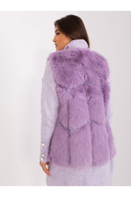 Svetlo fialová dámska vesta z polyesteru, Wool fashion italia AT-KZ-2375.00P