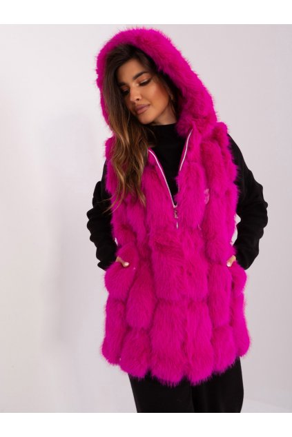 Dámska vesta farba fuksiovo-ružová Wool fashion italia AT-KZ-2379.96P