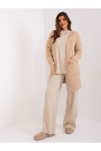 Dámsky sveter farba Béžová kód AT-SW-234503.00P (Farba Béžová, Veľkosť ONE SIZE)