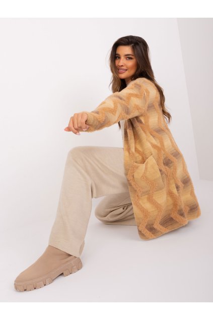 Dámsky sveter farba Béžová kód AT-SW-234701.34 (Farba Béžová, Veľkosť ONE SIZE)