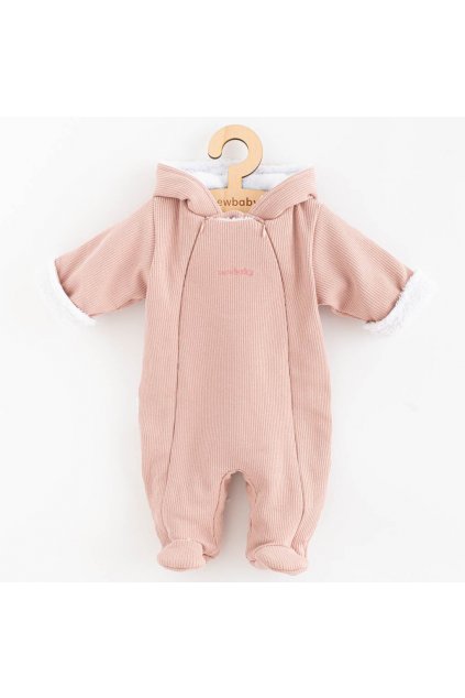Dojčenská kombinéza s kapucňou New Baby Frosty pink