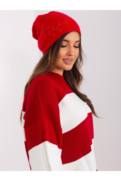 Dámske Čiapka farba Červená kód AT-CZ-2329.76 (Farba Červená, Veľkosť ONE SIZE)