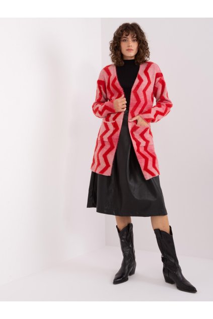 Dámsky sveter farba Červená kód AT-SW-234701.34 (Farba Červená, Veľkosť ONE SIZE)