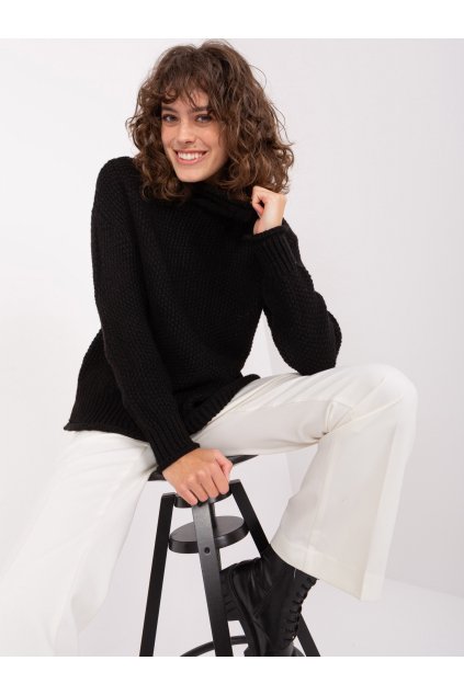 Dámsky sveter farba Čierna kód BA-SW-8049.41X (Farba Čierna, Veľkosť ONE SIZE)