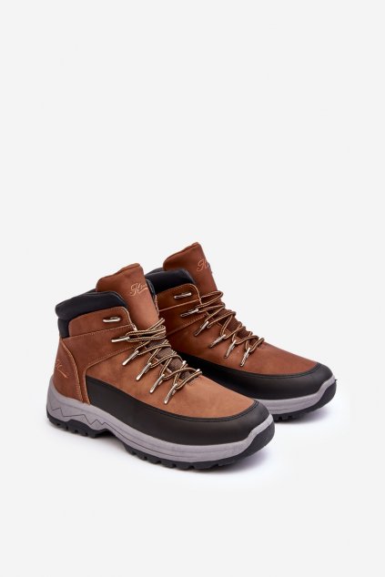 Pánske topánky na zimu farba hnedá kód obuvi NU7714-8 BROWN