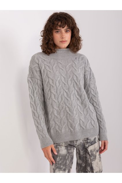 Dámsky sveter farba Sivá kód BA-SW-8038.28P (Farba Sivá, Veľkosť ONE SIZE)