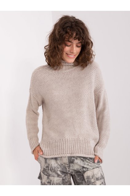 Dámsky sveter farba Béžová kód BA-SW-8049.41X (Farba Béžová, Veľkosť ONE SIZE)