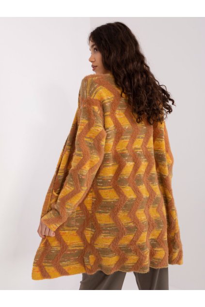 Dámsky sveter farba Tmavo-žltá kód AT-SW-234701.34 (Farba Tmavo-žltá, Veľkosť ONE SIZE)