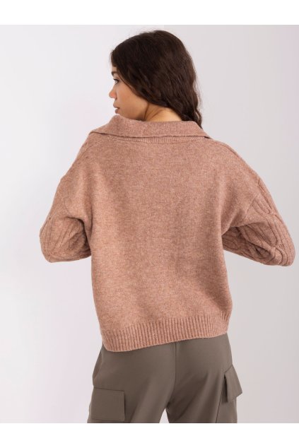 Dámsky sveter farba Hnedá kód AT-SW-2349-2.96 (Farba Hnedá, Veľkosť ONE SIZE)