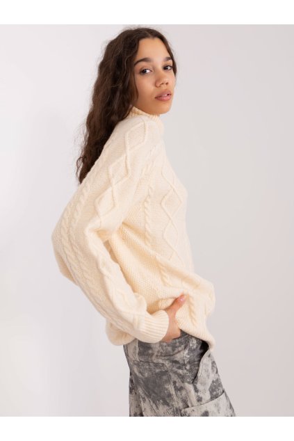 Dámsky sveter farba Okrová kód AT-SW-2355-2.12P (Farba Okrová, Veľkosť ONE SIZE)