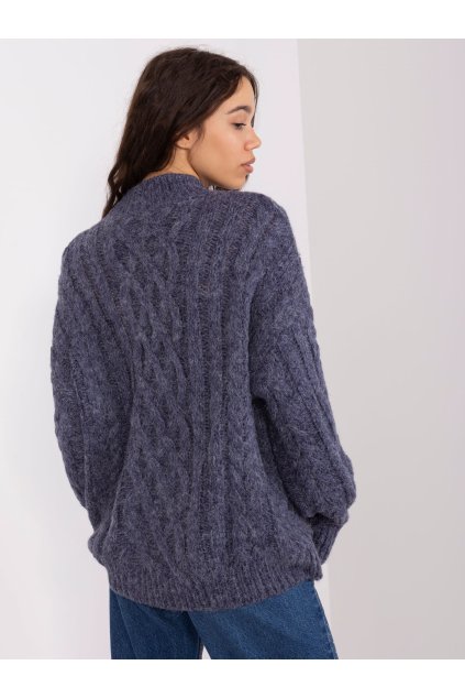Dámsky sveter farba Granatovo-modrá kód AT-SW-2363-2.11P (Farba Granatovo-modrá, Veľkosť ONE SIZE)