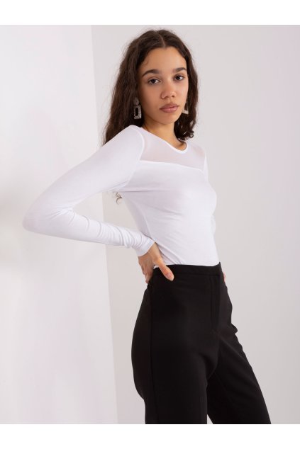 Dámska blúzka s dlhým rukávom biela RV-BZ-9201.78P