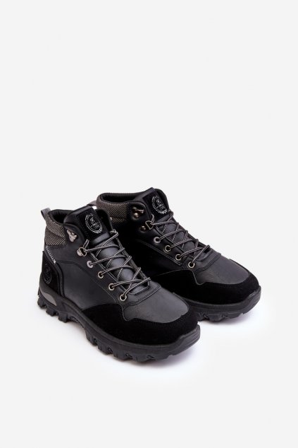 Pánske topánky na zimu  čierne kód obuvi NU7713-1 BLACK