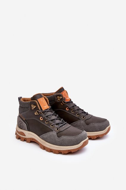 Pánske topánky na zimu  sivé kód obuvi NU7713-4 GREY