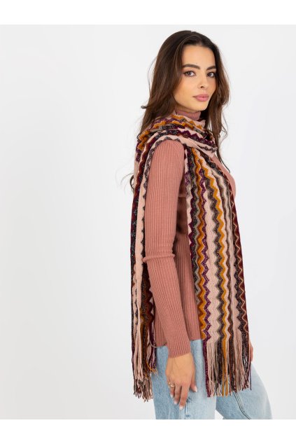 Dámsky šál farba ružová Fact - naj AT-SZ-2799.12X (Farba Čierna, Veľkosť ONE SIZE)