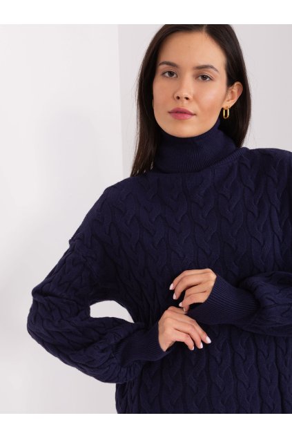 Dámsky sveter farba Granatovo-modrá kód AT-SW-2348.88 (Farba Granatovo-modrá, Veľkosť ONE SIZE)