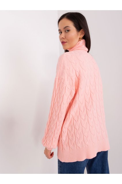 Dámsky sveter farba Broskyňová kód AT-SW-2348.95 (Farba Broskyňová, Veľkosť ONE SIZE)